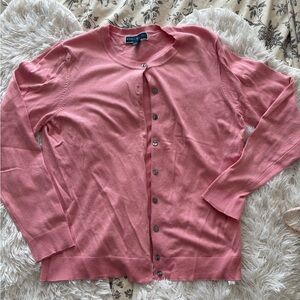 Karen Scott Pink Button Front Cardigan Sweater Women’s Large Classic Knit
